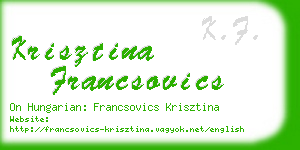krisztina francsovics business card